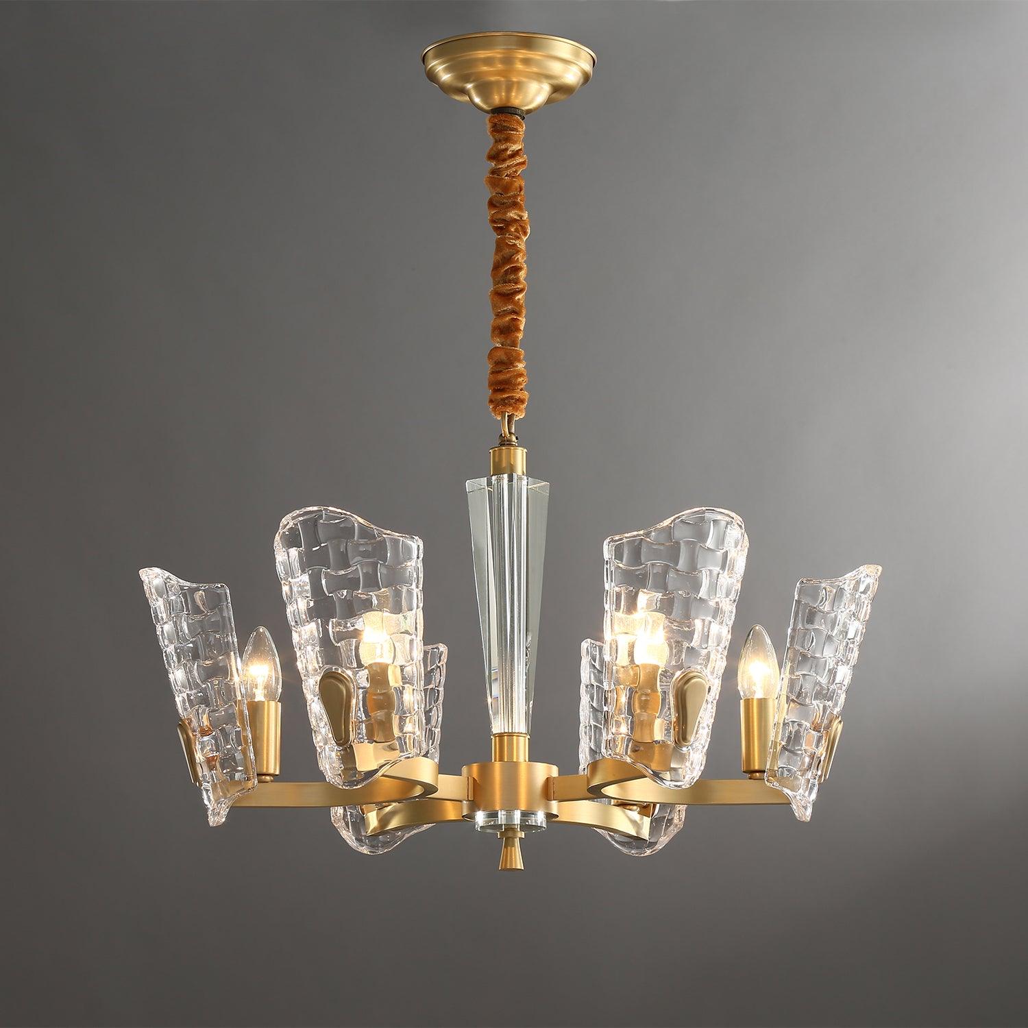 Renato Chandelier 6 heads Φ 22.8″ x H 15.7″ / Dia 58cm x H 40cm / Brass Chandelier