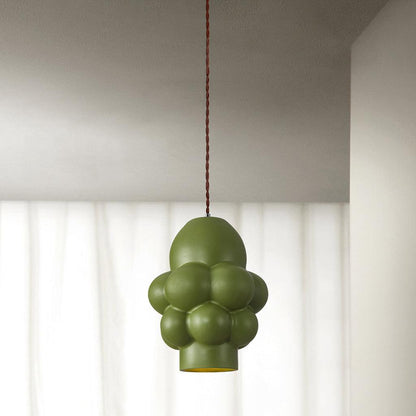 Resin Cream Pendant Lamp Dia 24cm x H 32cm / ? 9.4″ x H 12.6″ / Green Pendant light
