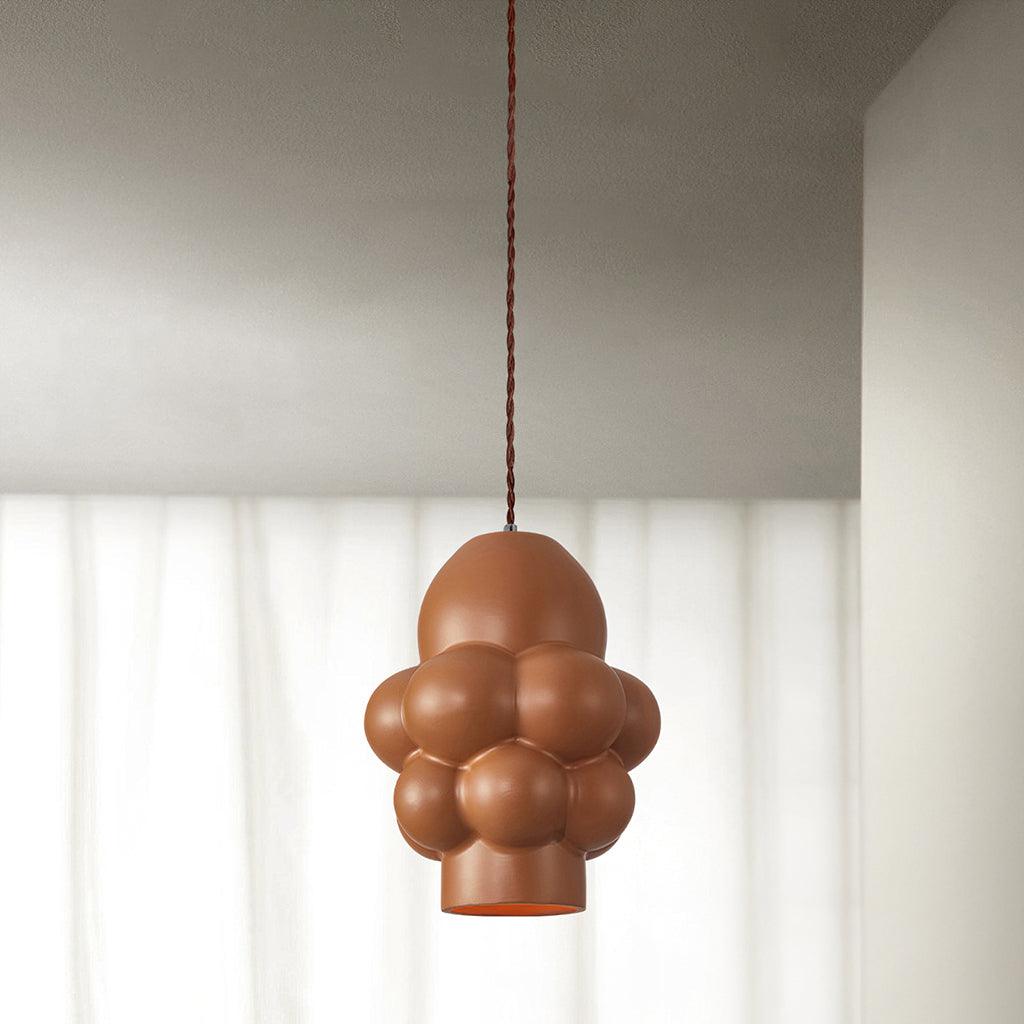 Resin Cream Pendant Lamp Dia 24cm x H 32cm / ? 9.4″ x H 12.6″ / Orange Pendant light