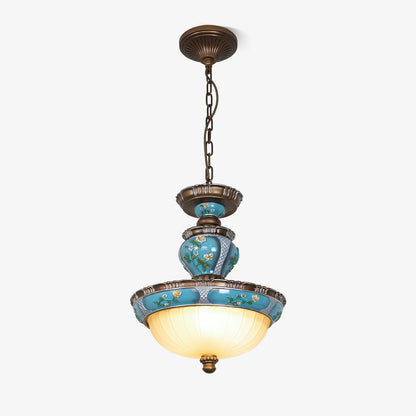 Retro Floral Resin Pendant Light Dia 15″ x H 18.3″ / Dia 38cm x H 46.5cm / Blue Pendant light