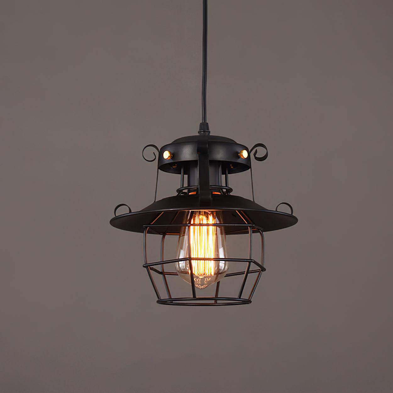 Retro Birdcage Pendant Light Dia 8.7″ x H 8.7″ / Dia 22cm x H 22cm / Black Pendant light