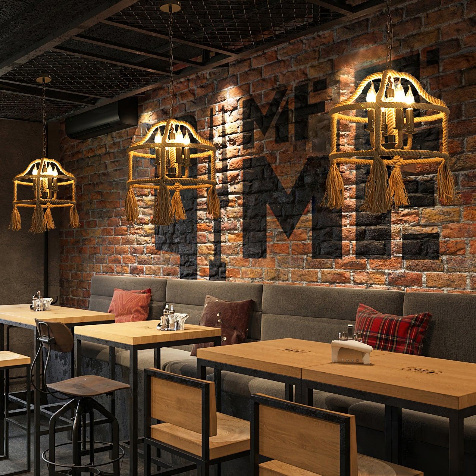 Retro Hemp Rope Exquisite Pendant Light Pendant light
