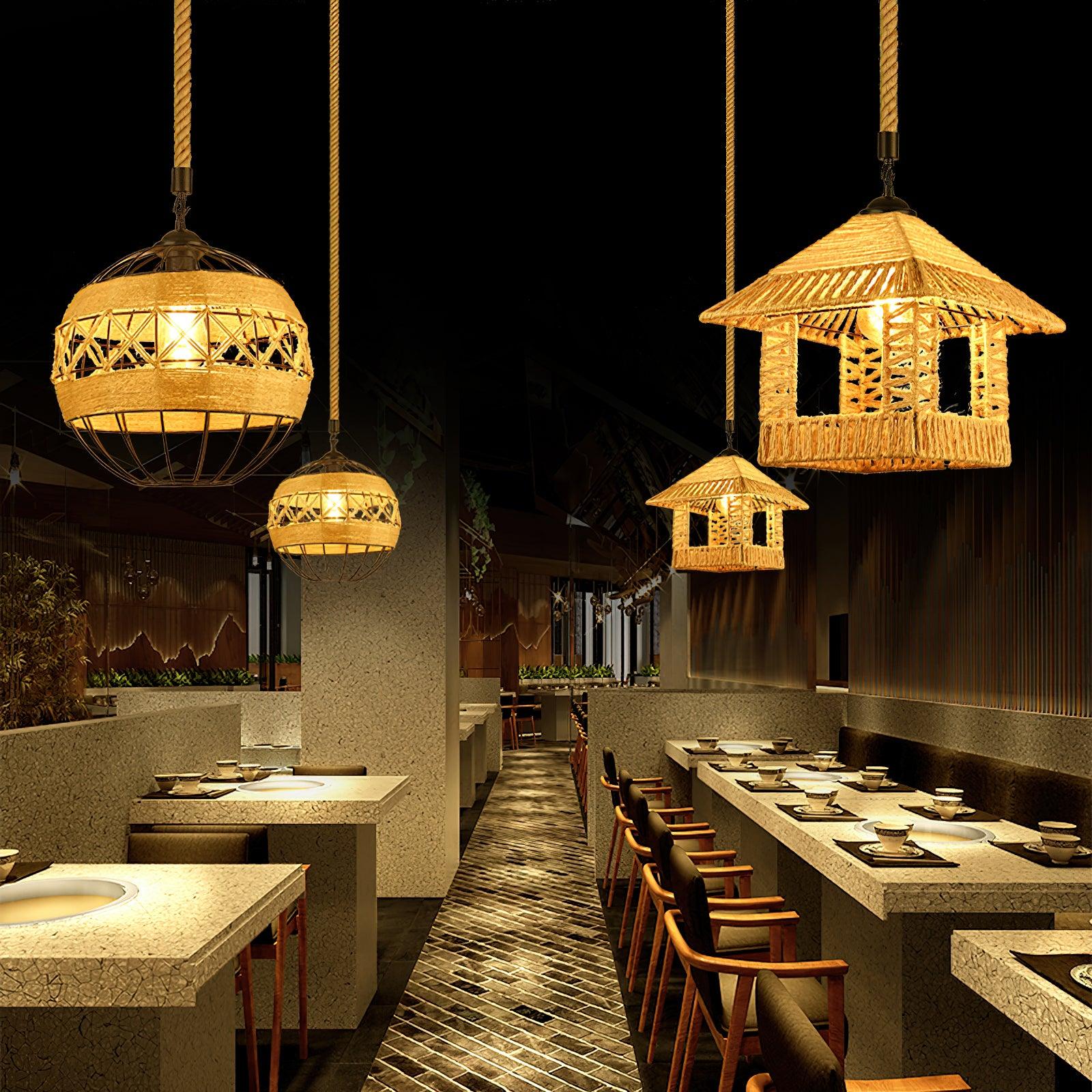 Retro Hemp Rope Exquisite Pendant Light Pendant light