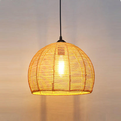 Retro Hemp Rope Interesting Pendant Light Model D Dia 11.8″ x H 11.8″ / Dia 30cm x H 30cm / Natural rattan Pendant light