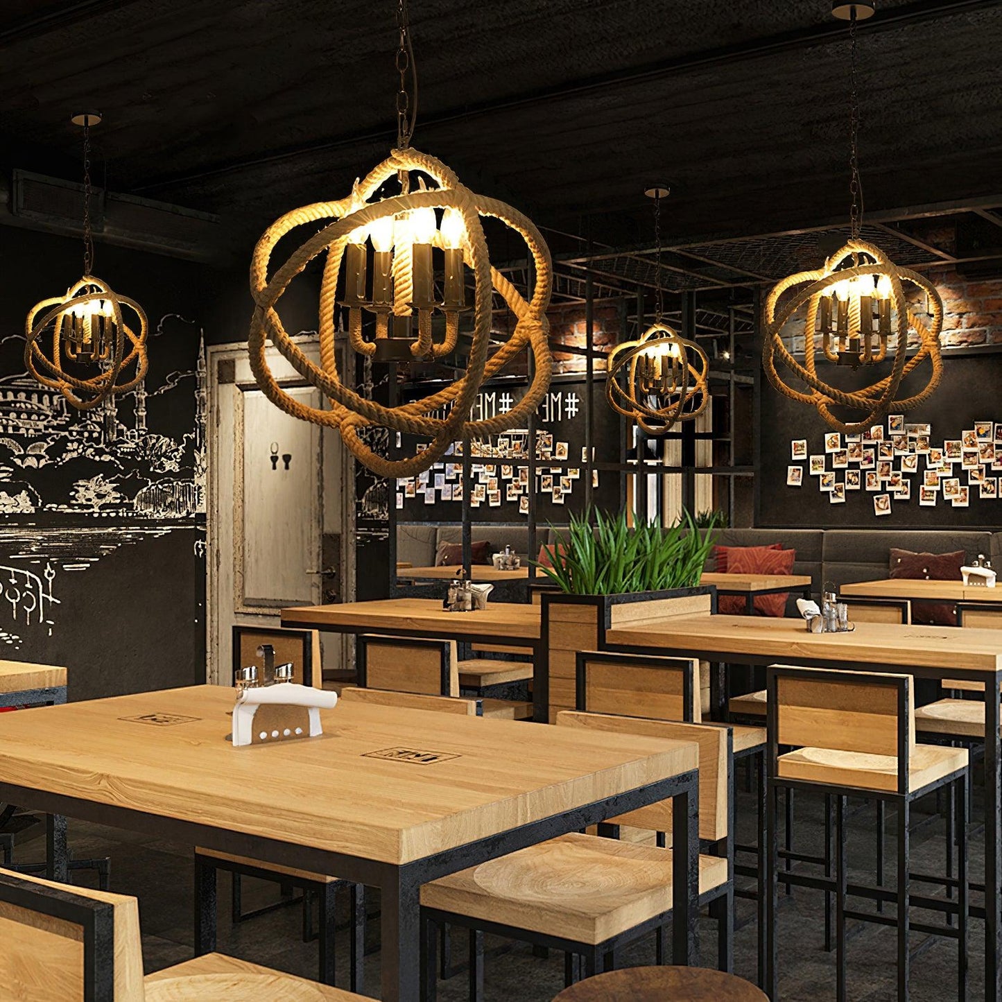 Retro Hemp Rope Interesting Pendant Light Pendant light