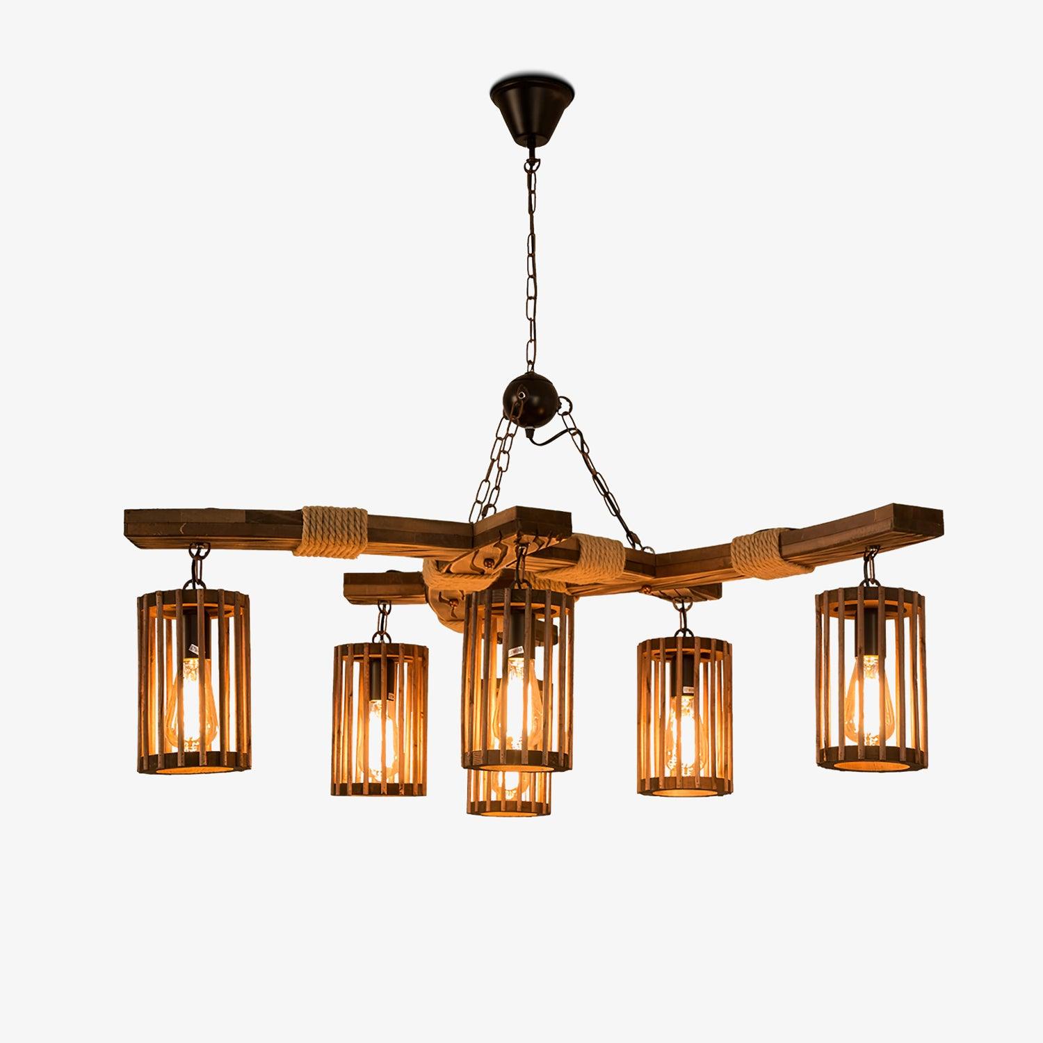Retro Solid Wood Chandelier Chandelier