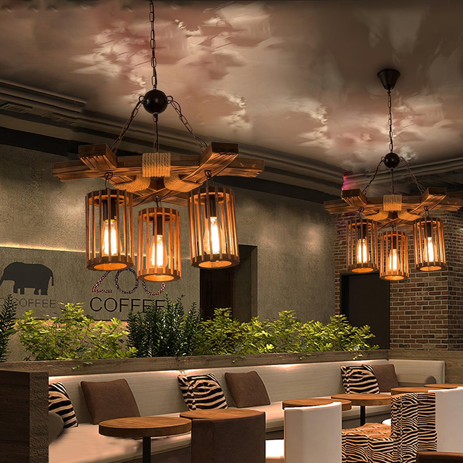 Retro Solid Wood Chandelier Chandelier