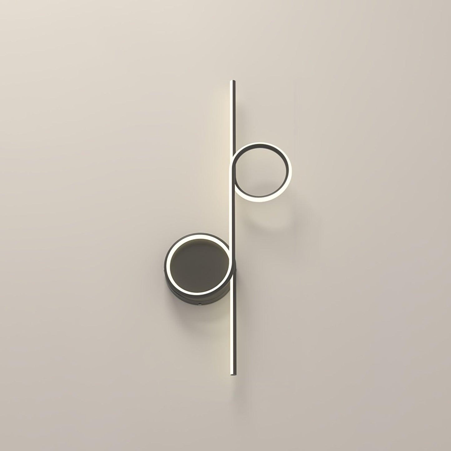 Rhythmic Line Wall Light 2 rings Dia 23.6″ x H 12.6″ / Dia 60cm x H 32cm / Black / Three-Color Changing Light Wall lamp