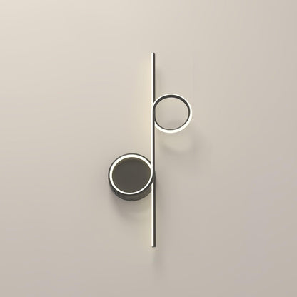 Rhythmic Line Wall Light 2 rings Dia 23.6″ x H 12.6″ / Dia 60cm x H 32cm / Black / Three-Color Changing Light Wall lamp