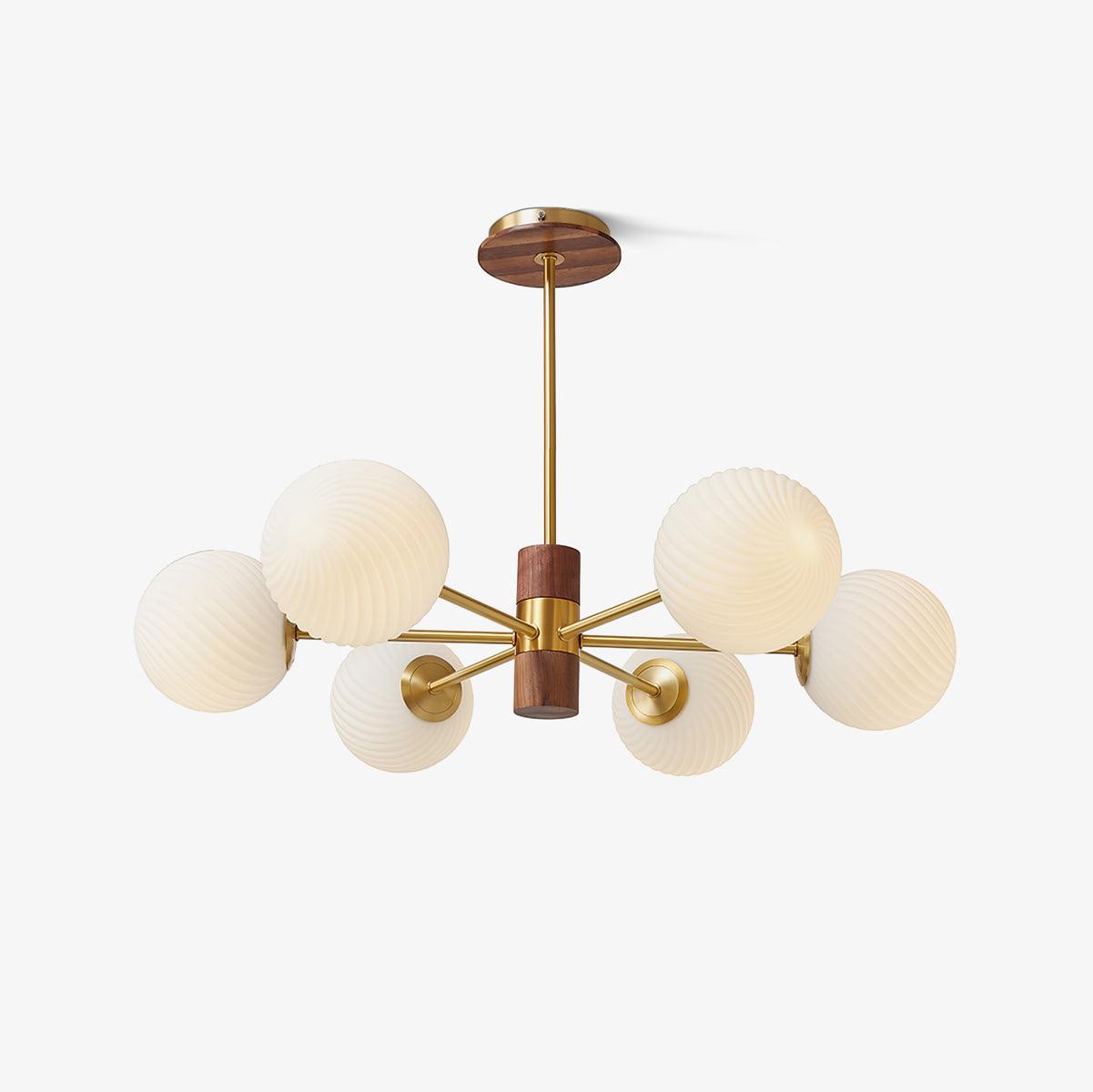 Ribbed Babble Glass Chandelier Chandelier