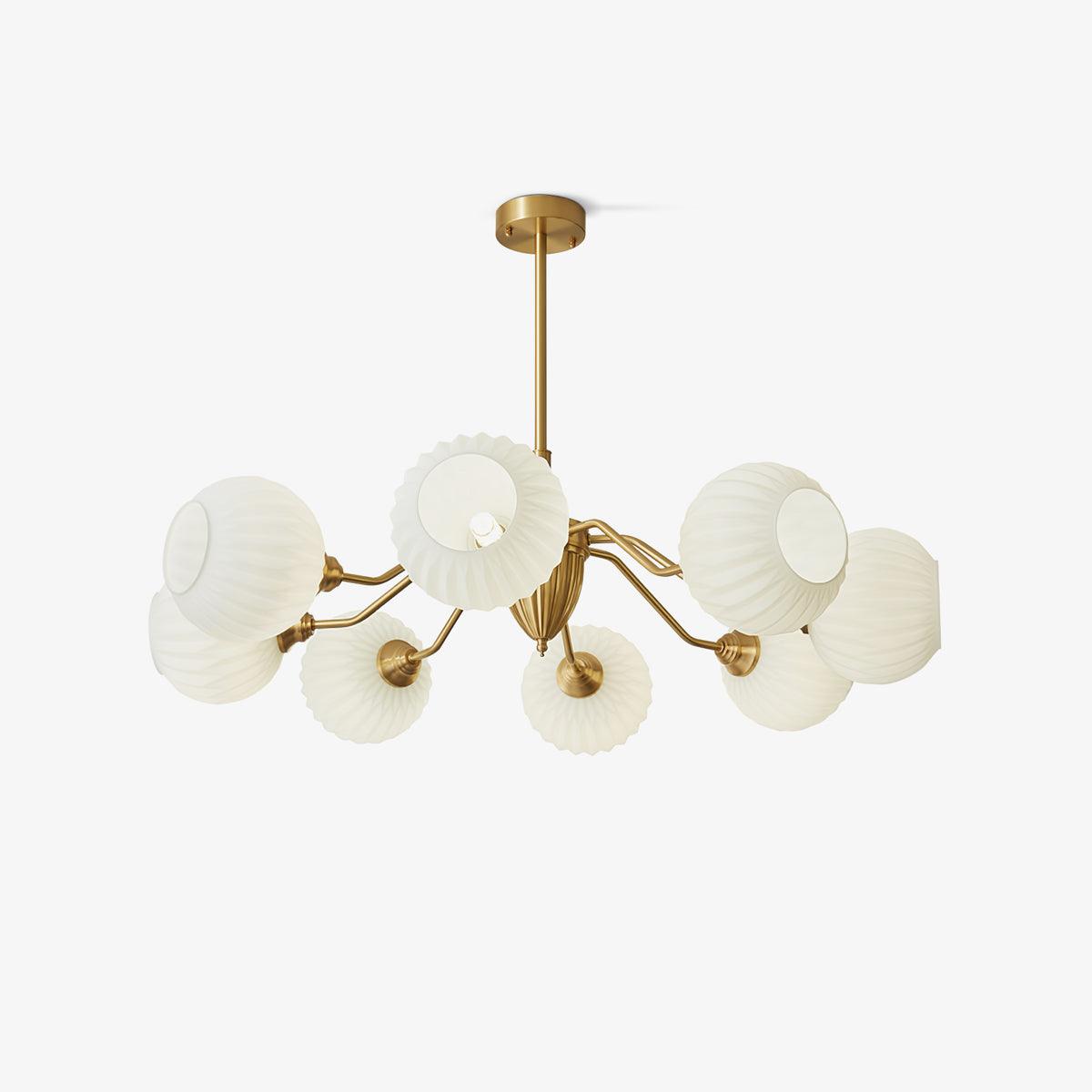 Ribbed Glass Ball Chandelier Chandelier