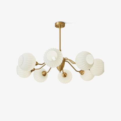 Ribbed Glass Ball Chandelier Chandelier