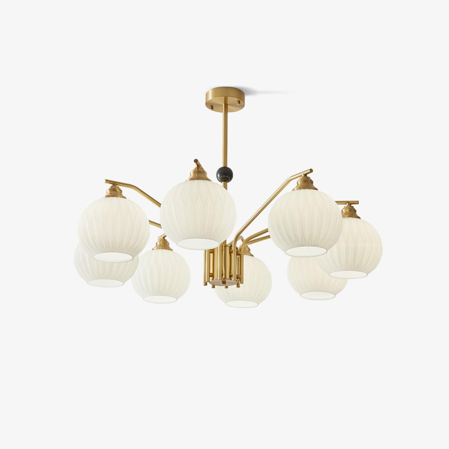 Ribbed Glass Gold Chandelier Chandelier