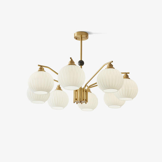 Ribbed Glass Gold Chandelier Chandelier