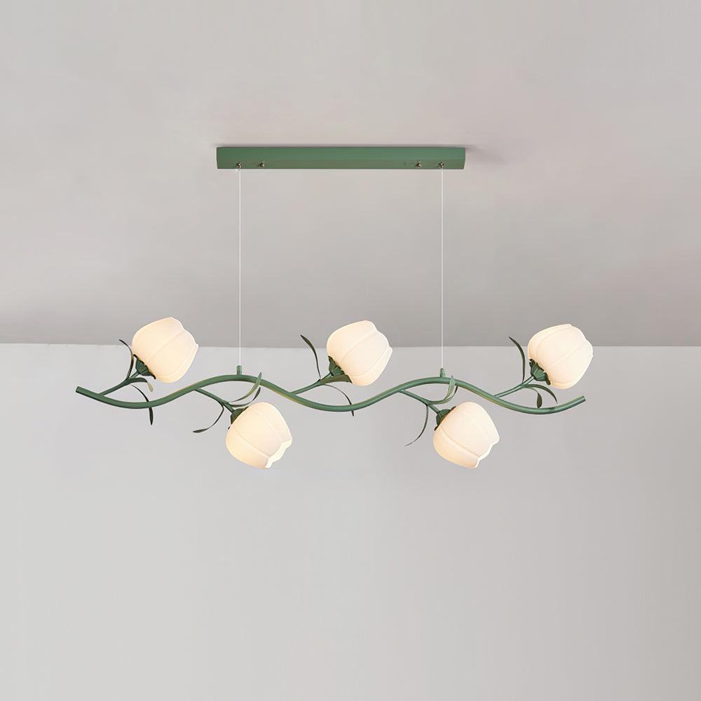 Ricko Simi Chandelier Model A 5 Heads L Dia 47.2″ x H 47.2″ / Green Chandelier