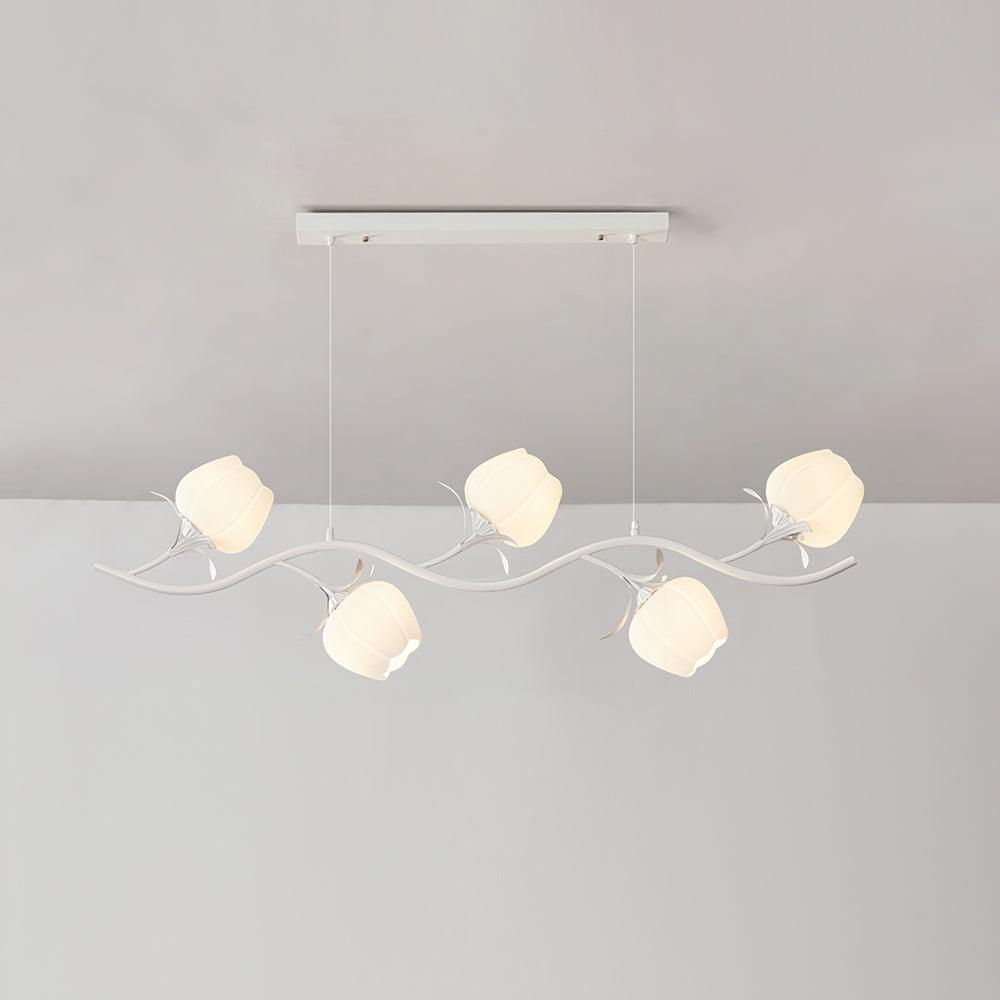 Ricko Simi Chandelier Model A 5 Heads L Dia 47.2″ x H 47.2″ / White Chandelier