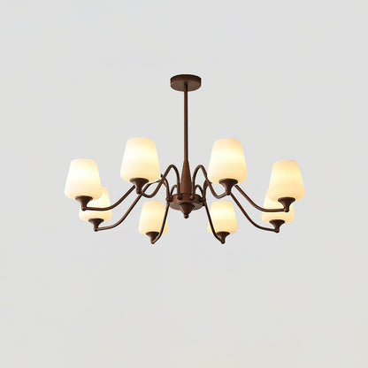 Ridge Chandelier 8 heads ? 35.4″ x H 20.5″ / Reddish brown Chandelier