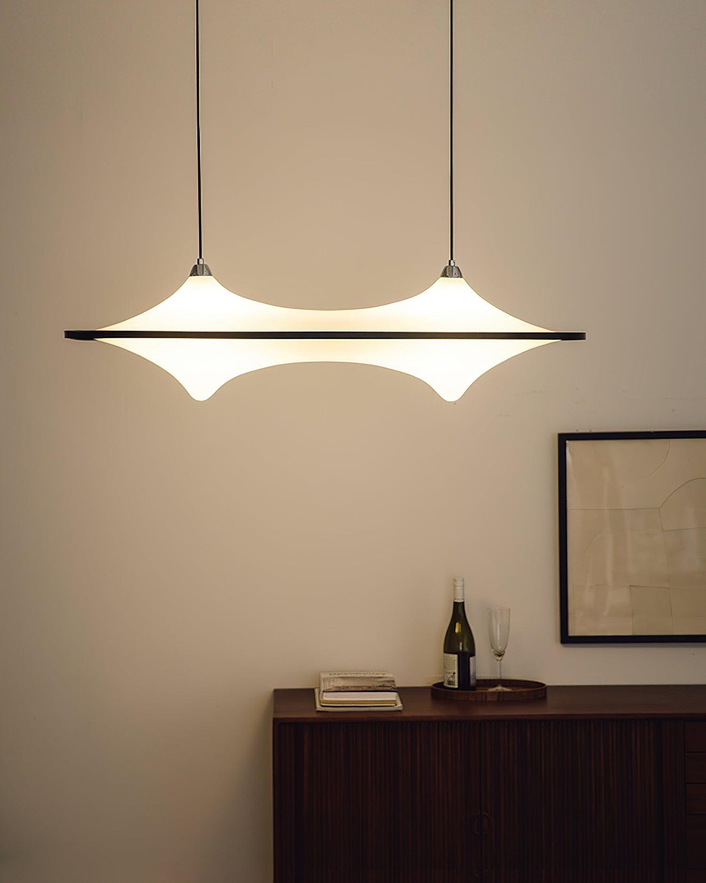 Modern Art Acrylic Adjustable Wave Form Chandelier