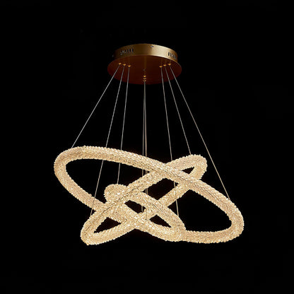 Ring Crystal Chandeliers Dia 15.7″ + 23.6″ + 31.5″ / Dia 40cm + 60cm+ 80cm / Gold / Warm White Chandelier