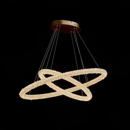Ring Crystal Chandeliers Dia 15.7″ + 23.6″ / Dia 40cm + 60cm / Gold / Warm White Chandelier