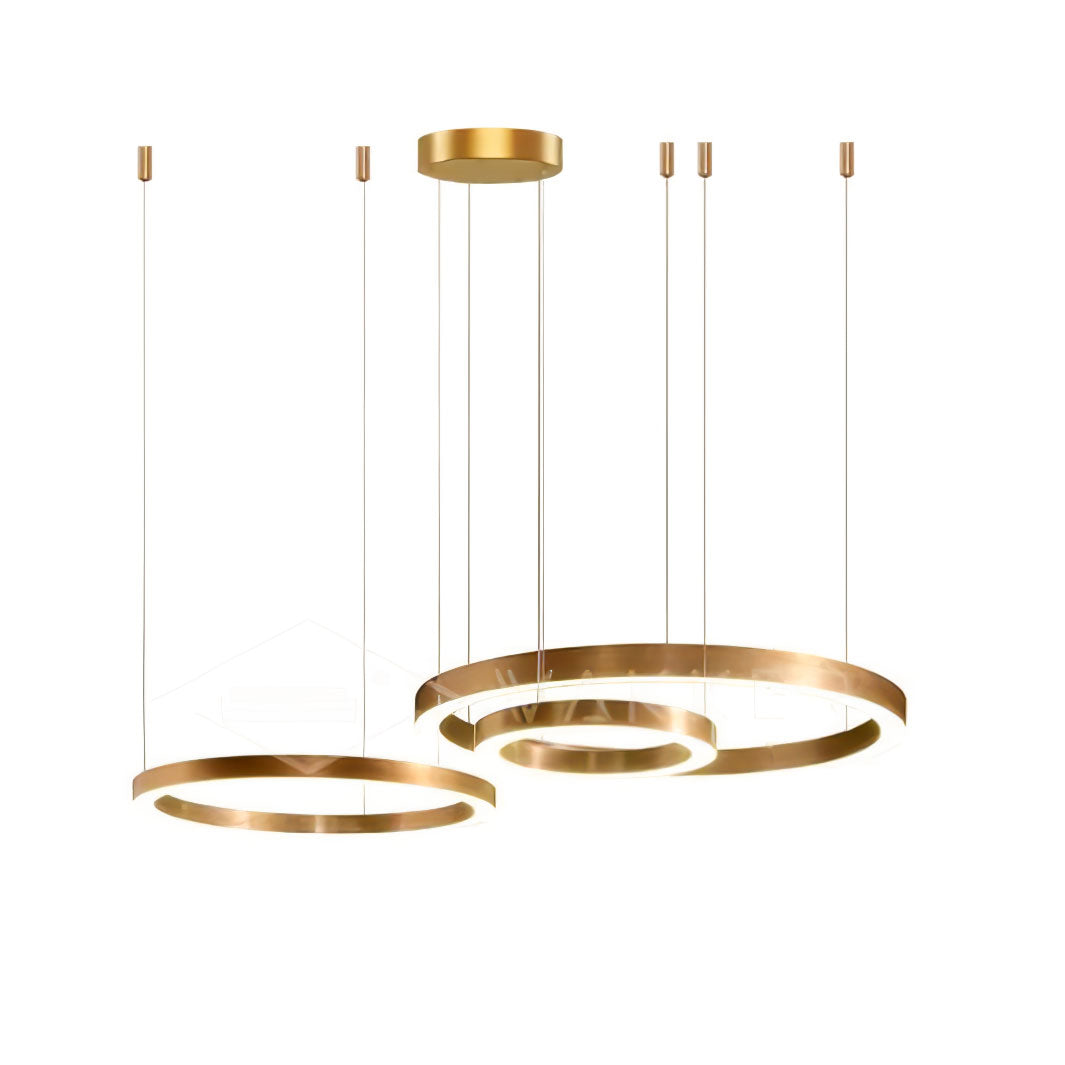 Ring LED Pendant Light Dia 40cm + 60cm + 80cm / Warm Light Chandelier
