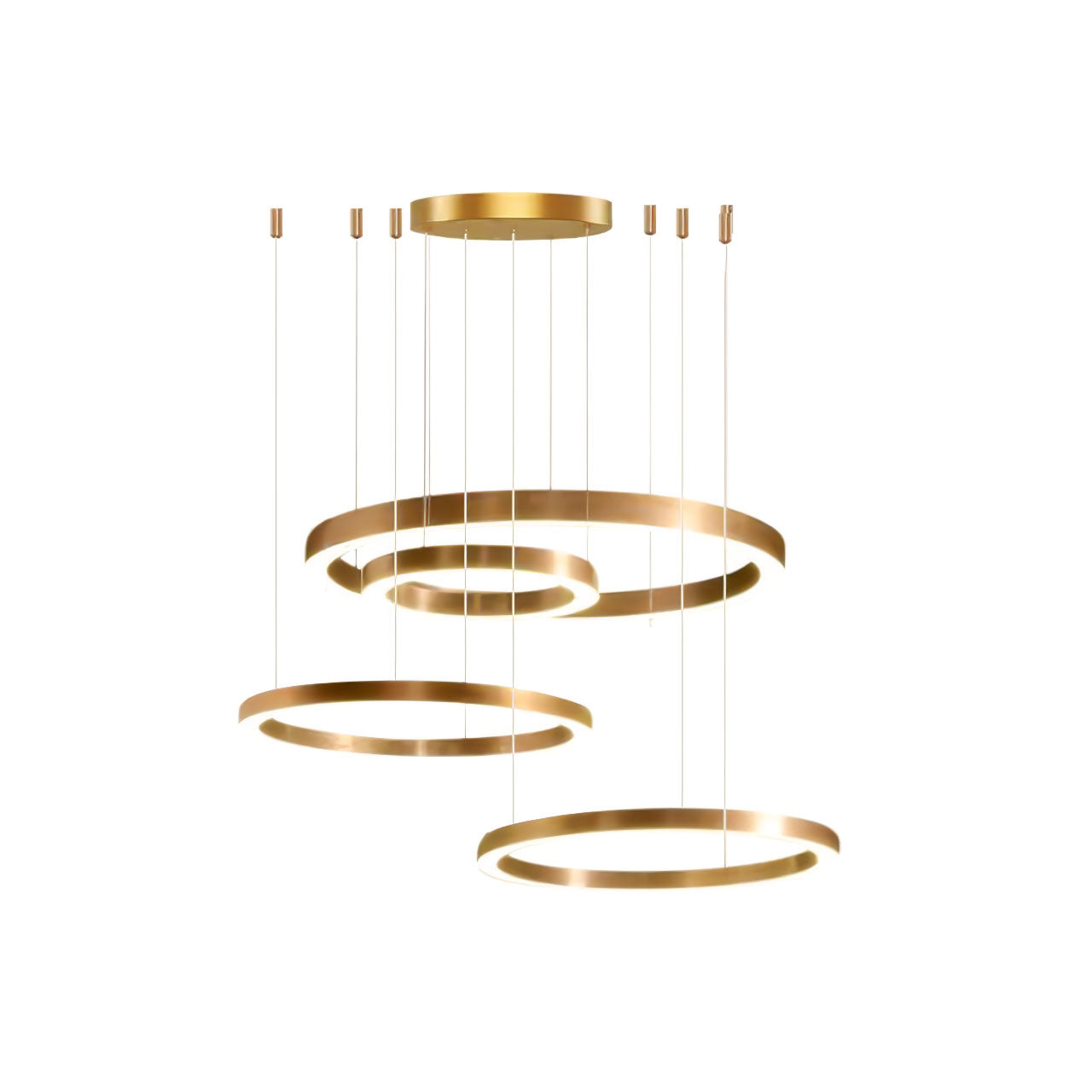 Ring LED Pendant Light Dia 30cm + 40cm + 60cm + 80cm / Warm Light Chandelier