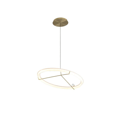 Ring Nodes Pendant Lamp Model B Dia 21.7″ x H 59.1″/ Dia 55cm x H 150cm / Gold & White / Warm light Pendant light