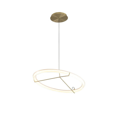 Ring Nodes Pendant Lamp Model B Dia 29.5″ x H 59.1″ / Dia 75cm x H 150cm / Gold & White / Warm light Pendant light