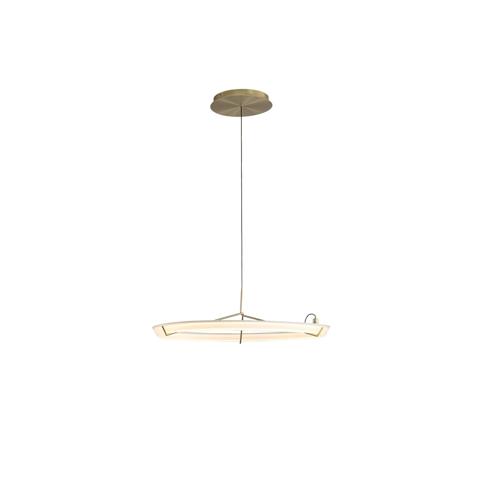 Ring Nodes Pendant Lamp Model A Dia 13.8″ x H 59.1″ / Dia 35cm x H 150cm / Gold & White / Warm light Pendant light