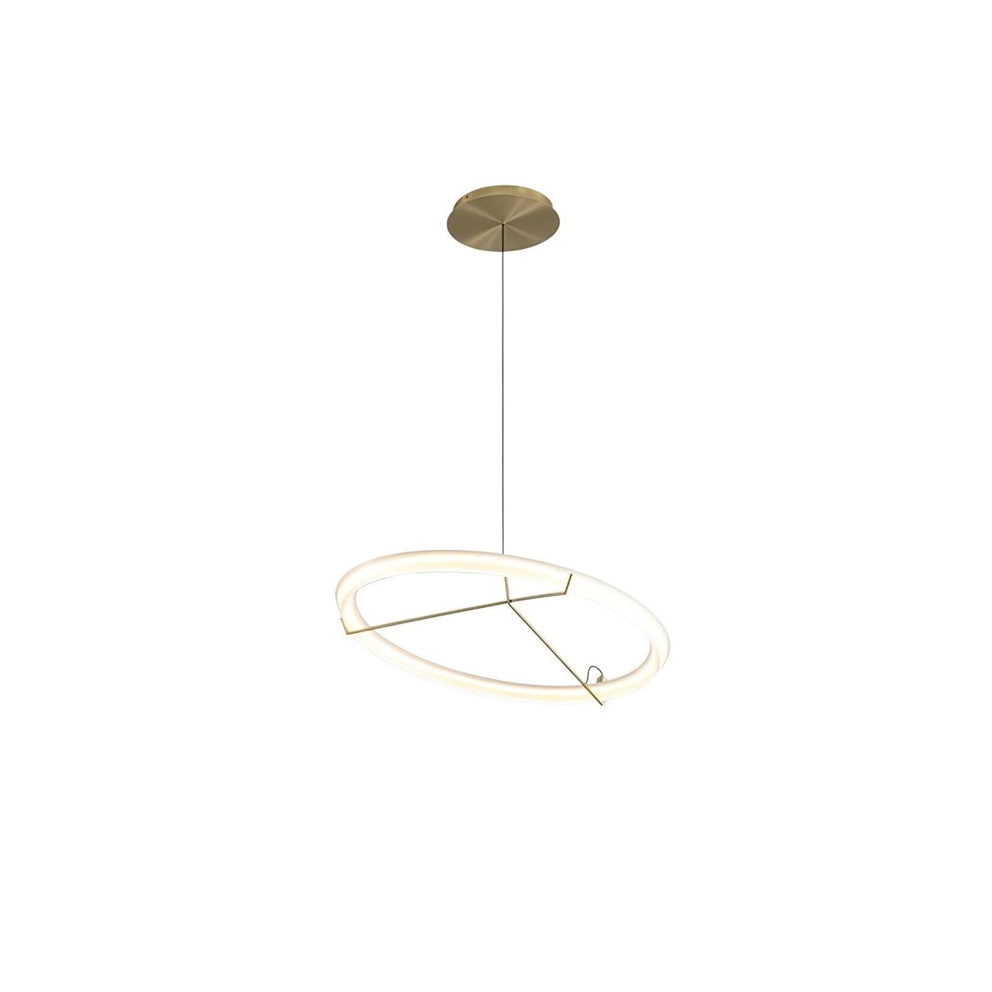 Ring Nodes Pendant Lamp Model B Dia 13.8″ x H 59.1″ / Dia 35cm x H 150cm / Gold & White / Warm light Pendant light