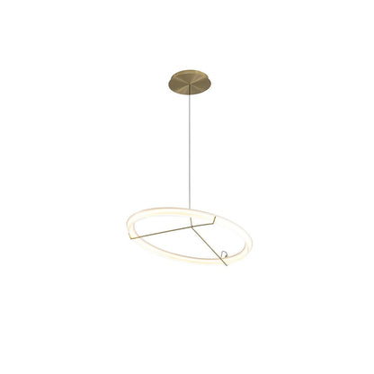 Ring Nodes Pendant Lamp Model B Dia 13.8″ x H 59.1″ / Dia 35cm x H 150cm / Gold & White / Warm light Pendant light