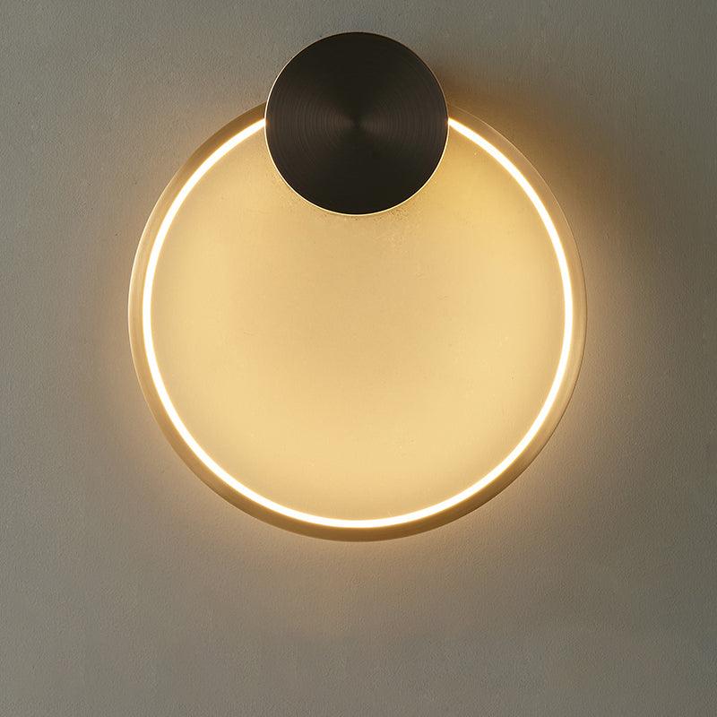 Ring Shaped LED Wall Light Dia 11.8″ x H 13″ / Dia 30cm x H 33cm / Brass & Black / Three-Color Changing Light Wall lamp