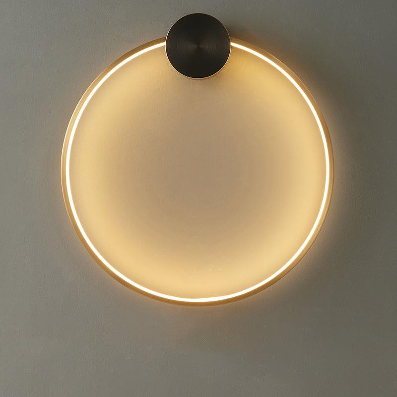 Ring Shaped LED Wall Light Dia 19.7″ x H 20.1″ / Dia 50cm x H 53cm / Brass & Black / Three-Color Changing Light Wall lamp