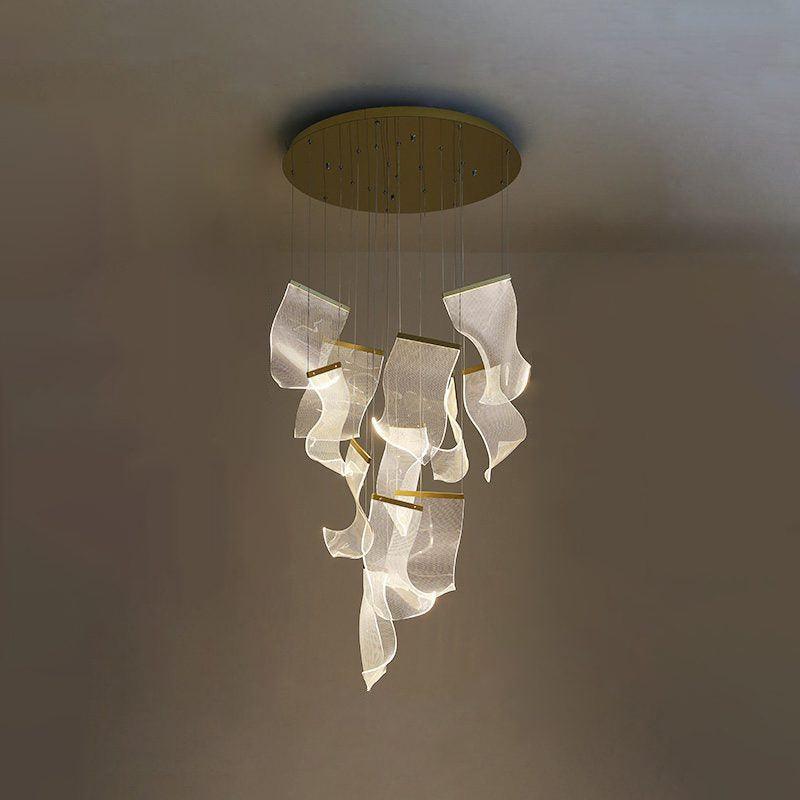 Acrylic LED Chandelier 12heads Dia 27.6″ x H 118.1″ / Dia 70cm x H 300cm / Small: W 7.1″ x H 10.2″ / W 18cm x H 26cm