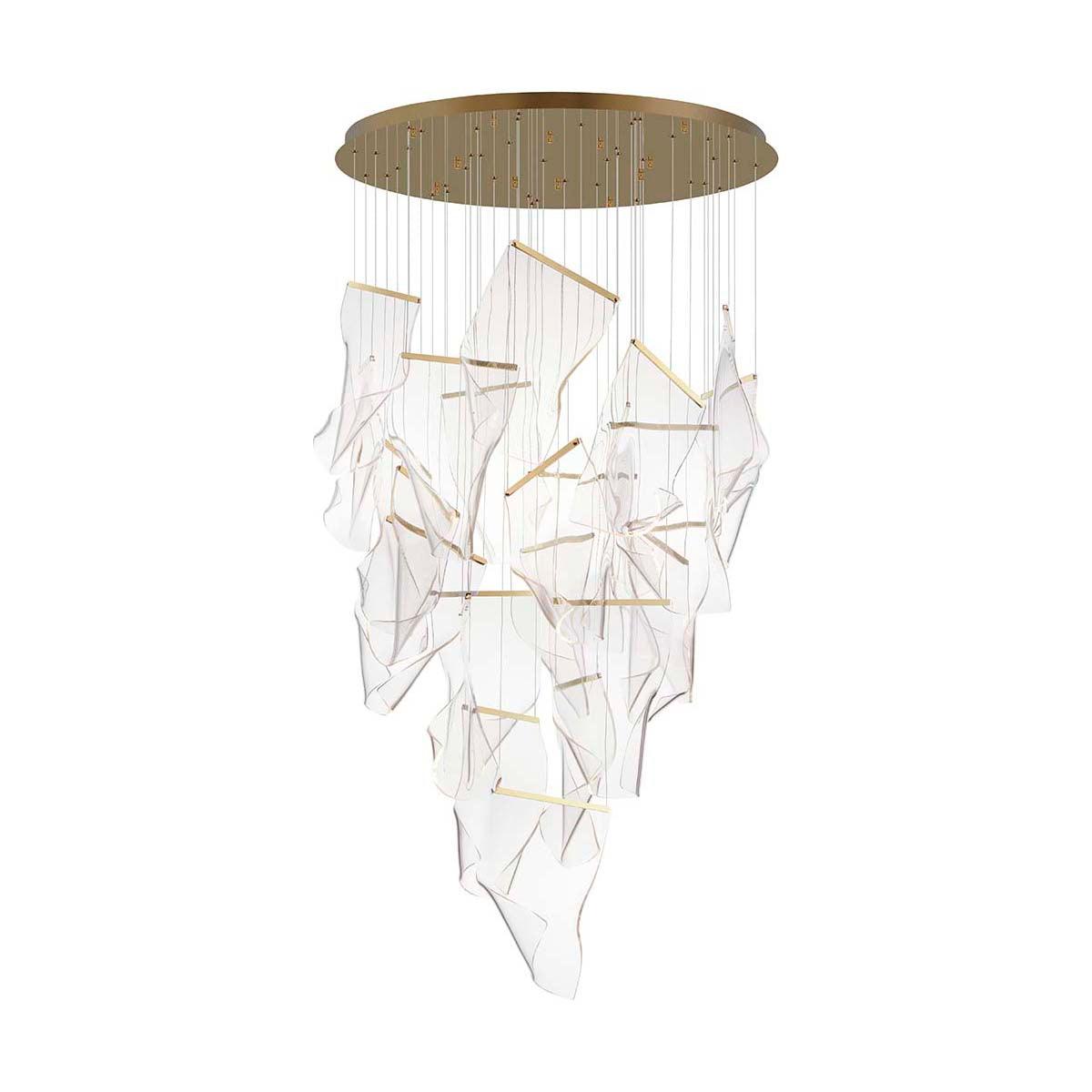 Acrylic LED Chandelier 18heads Dia 31.5″ x H 157.5″ / Dia 80cm x H 400cm / Small: W 7.1″ x H 10.2″ / W 18cm x H 26cm