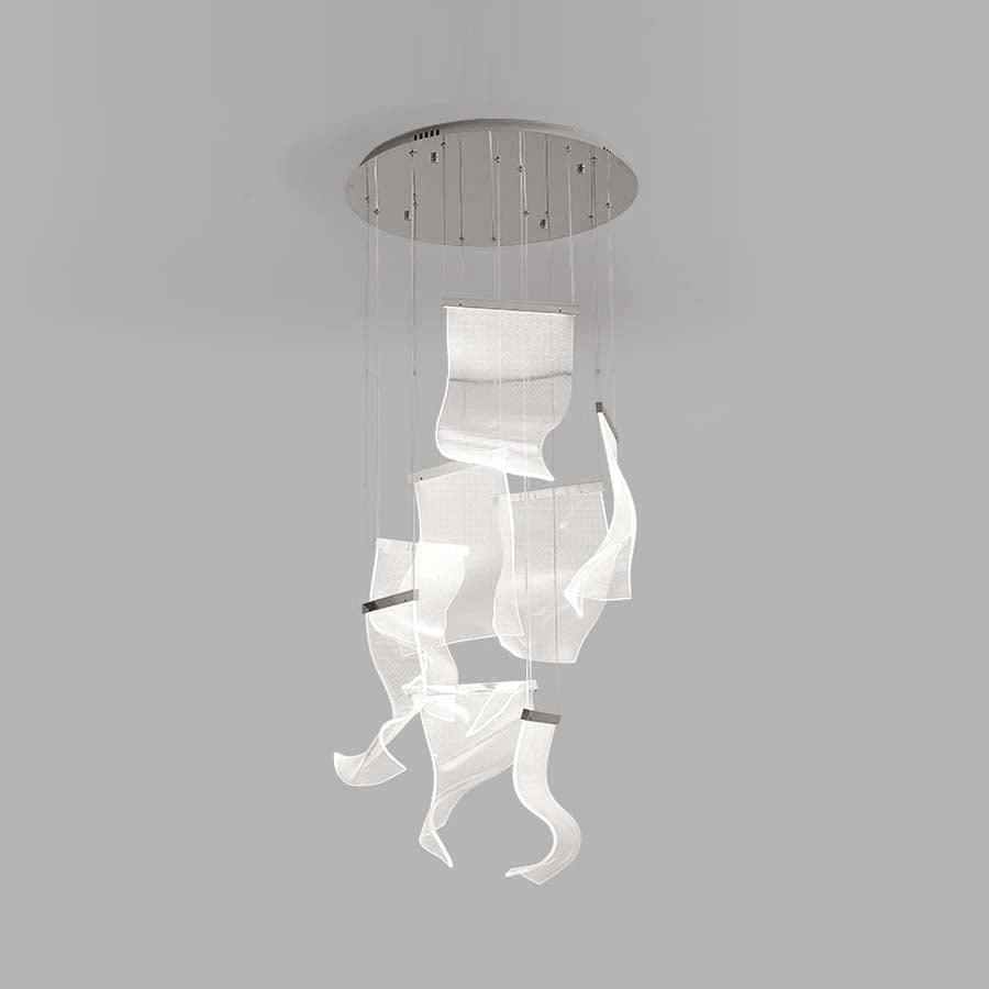 Acrylic LED Chandelier 8heads Dia 23.6″ x H 98.4″ / Dia 60cm x H 250cm / Small: W 7.1″ x H 10.2″ / W 18cm x H 26cm