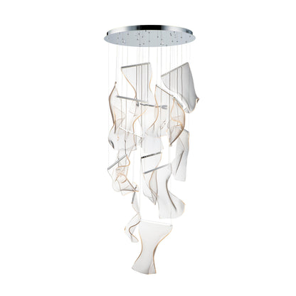 Acrylic LED Chandelier 12heads Dia 27.6″ x H 118.1″ / Dia 70cm x H 300cm / Small: W 7.1″ x H 10.2″ / W 18cm x H 26cm