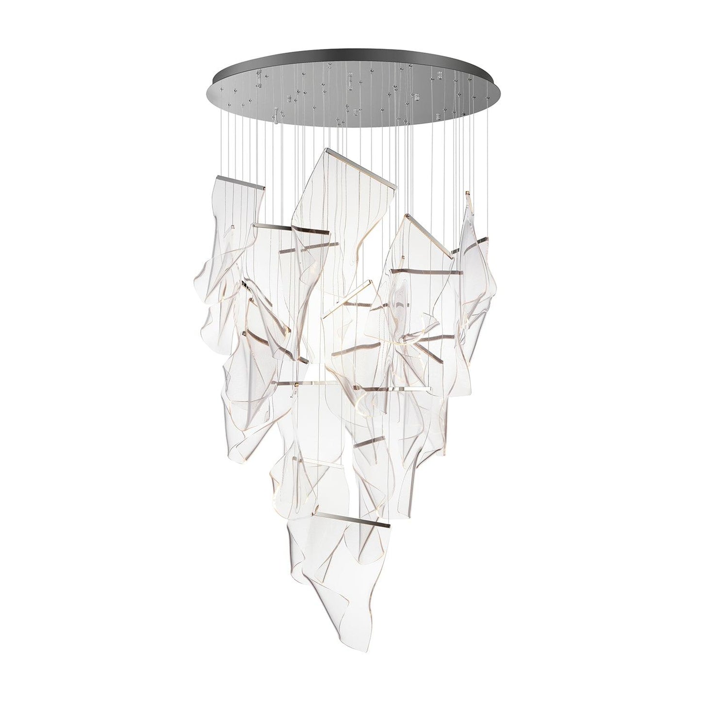 Acrylic LED Chandelier 18heads Dia 31.5″ x H 157.5″ / Dia 80cm x H 400cm / Small: W 7.1″ x H 10.2″ / W 18cm x H 26cm