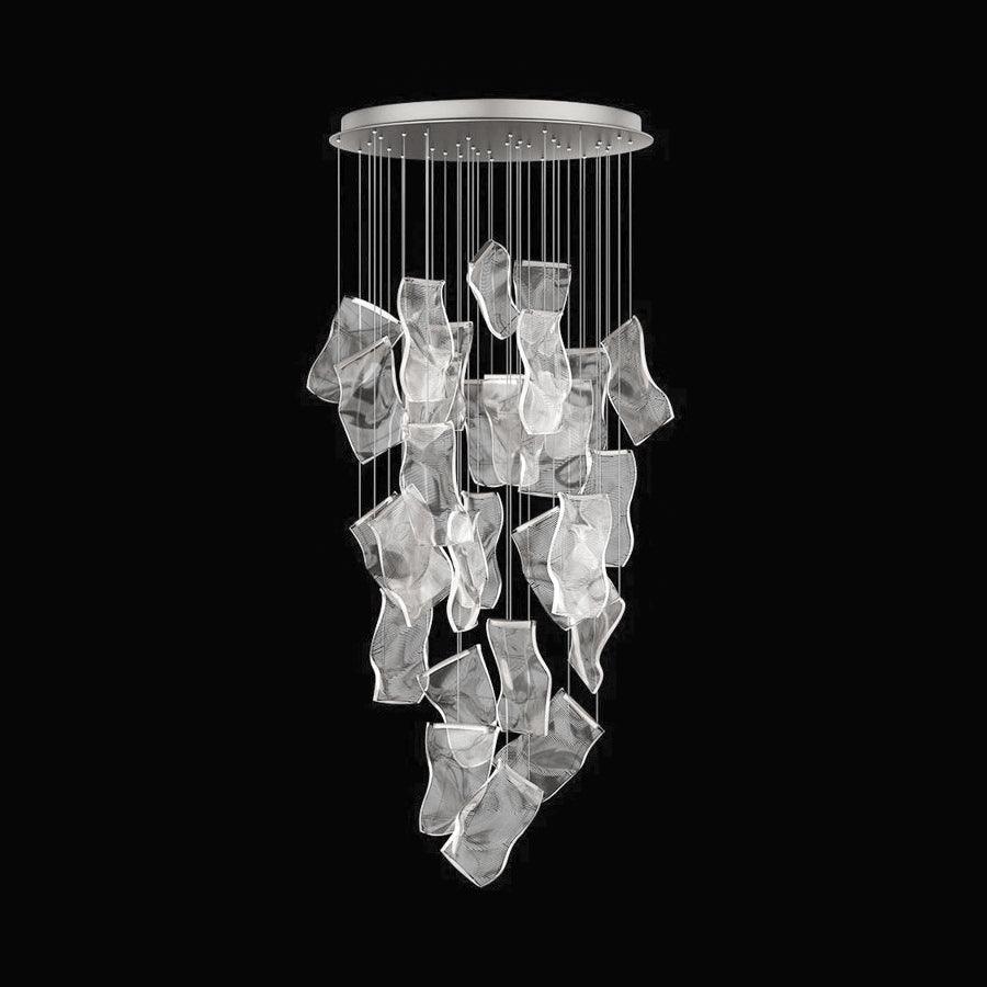Acrylic LED Chandelier 28heads Dia 39.4″ x H 157.5″ / Dia 100cm x H 400cm / Small: W 7.1″ x H 10.2″ / W 18cm x H 26cm