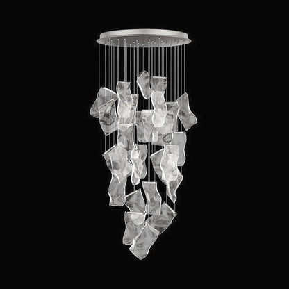 Acrylic LED Chandelier 28heads Dia 39.4″ x H 157.5″ / Dia 100cm x H 400cm / Small: W 7.1″ x H 10.2″ / W 18cm x H 26cm