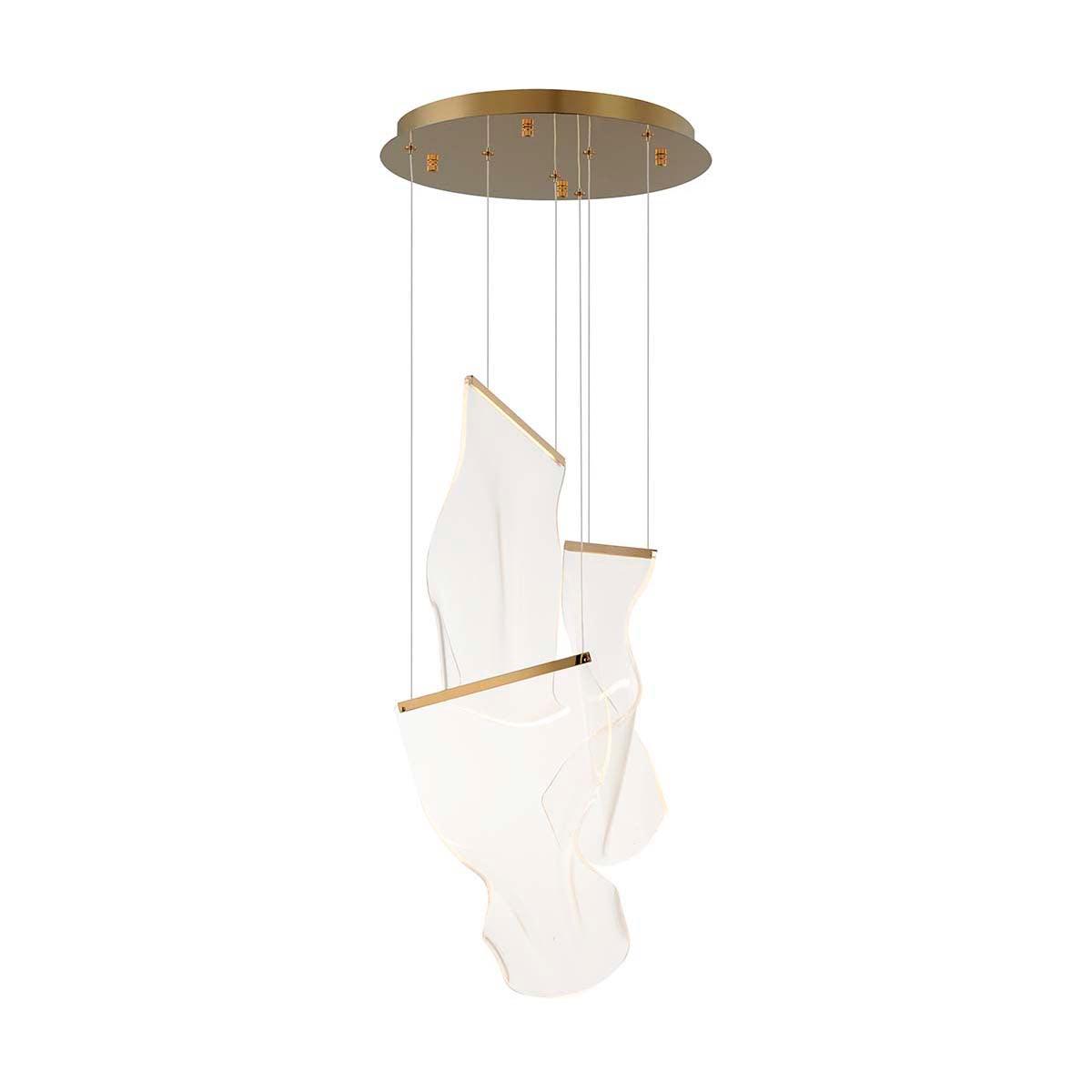 Acrylic LED Chandelier 3heads Dia 13.8″ x H 59″ / Dia 35cm x H 150cm / Small: W 7.1″ x H 10.2″ / W 18cm x H 26cm / Gold