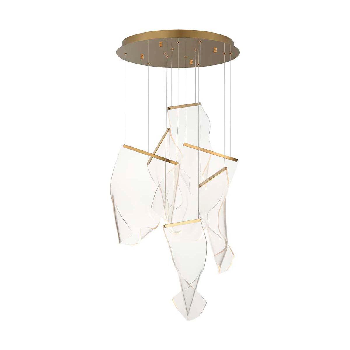 Acrylic LED Chandelier 6heads Dia 19.7″ x H 59″ / Dia 50cm x H 150cm / Small: W 7.1″ x H 10.2″ / W 18cm x H 26cm / Gold