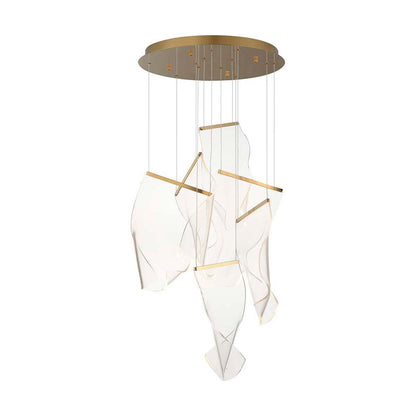 Acrylic LED Chandelier 6heads Dia 19.7″ x H 59″ / Dia 50cm x H 150cm / Small: W 7.1″ x H 10.2″ / W 18cm x H 26cm / Gold