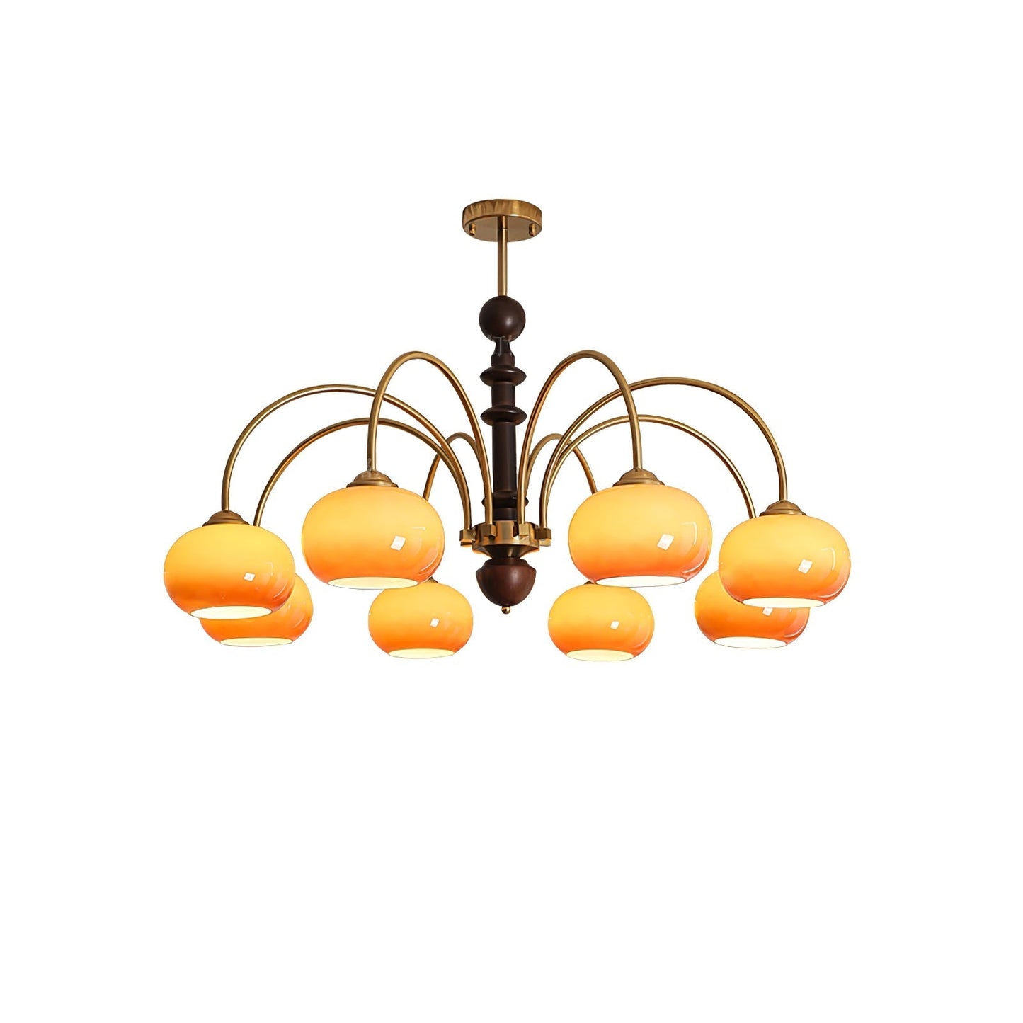 Ripe Persimmon Chandelier 8 heads Dia 43.3″ x H 23.6″ / Walnut Color & Gold Chandelier