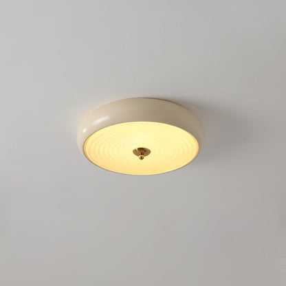 Ripple Cream Ceiling Lamp Dia 9.8″ x H 4.7″ / Dia 25cm x H 12cm / Cream Color & Frosted White / Warm Light Ceiling lamp