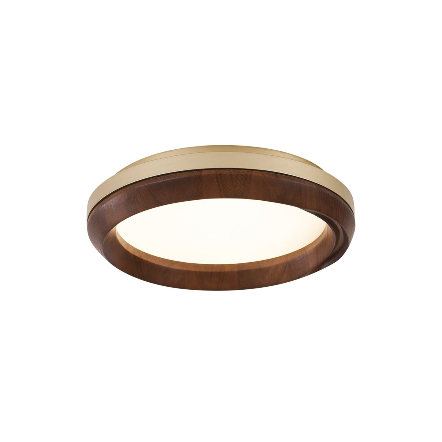 Ripple Wood Ceiling Light Dia 17.7’’ x H 5.1’’ / Gold & Walnut Color / Warm Light Ceiling lamp
