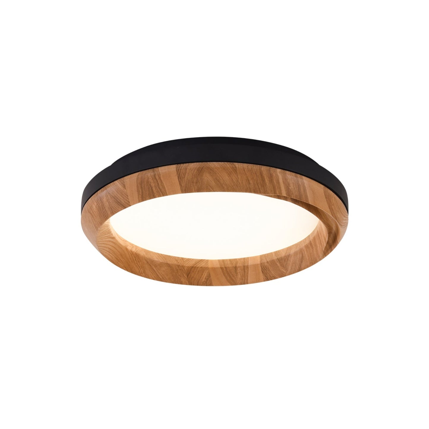 Ripple Wood Ceiling Light Dia 17.7’’ x H 5.1’’ / Black & Wood color / Warm Light Ceiling lamp