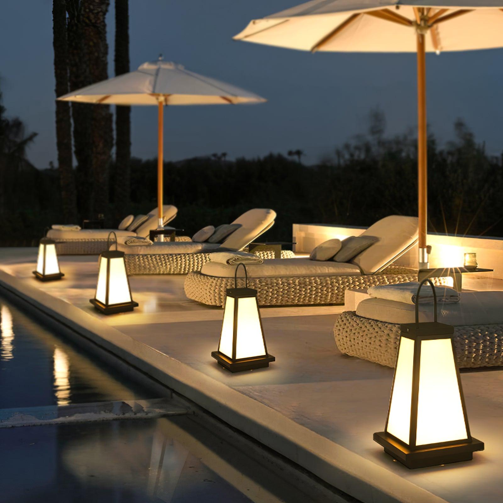 Roam Lantern Garden Outdoor Lamp Dia 9.8″ x H 19.7″ / Dia 25cm x H 50cm / Black & White / Warm Light Table lamp