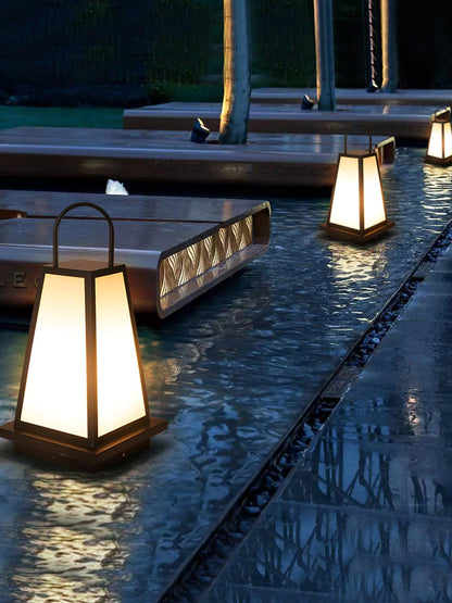 Roam Lantern Garden Outdoor Lamp Dia 9.8″ x H 19.7″ / Dia 25cm x H 50cm / Black & White / Warm Light Table lamp
