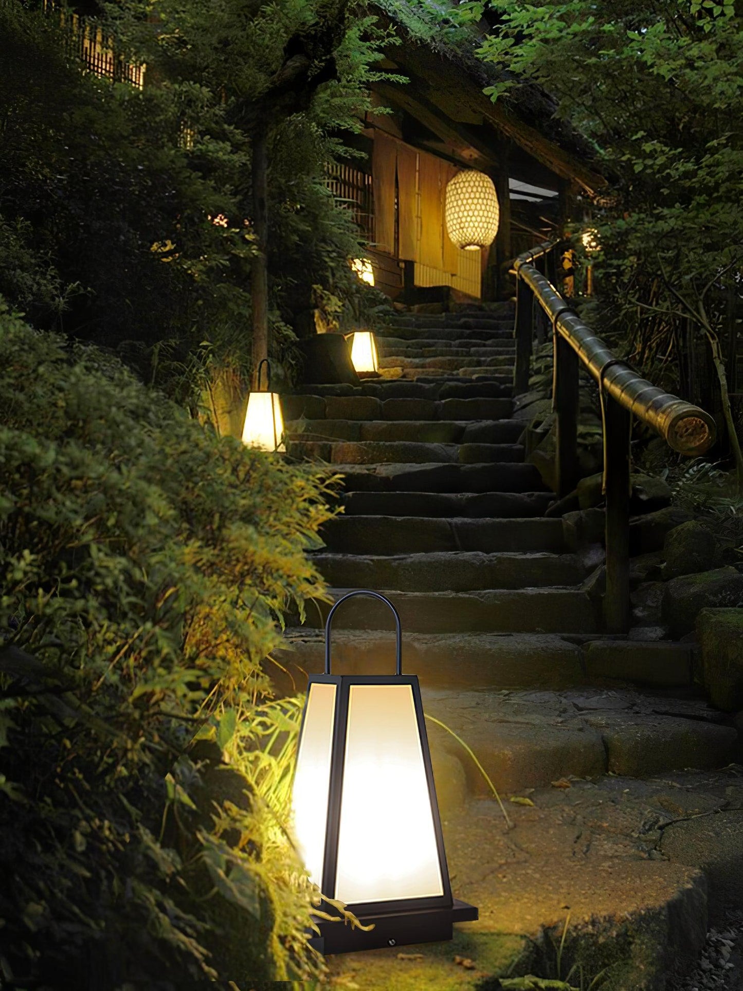 Roam Lantern Garden Outdoor Lamp Dia 9.8″ x H 19.7″ / Dia 25cm x H 50cm / Black & White / Warm Light Table lamp